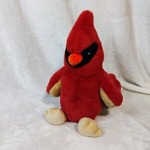 Bear Factory Red Cardinal Bird Stuffed Animal Plush 14" Toy Vtg 2001 Pocket A